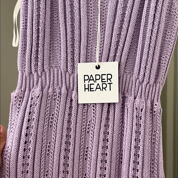 Elegant Lavender Midi Crochet Dress - Picture 5 of 7